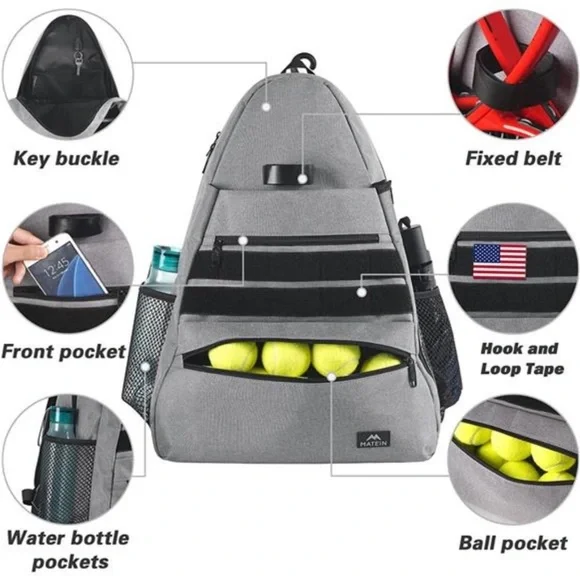 Tennis Bags for Men & Women, Large Waterproof Durable Tennis Backpack